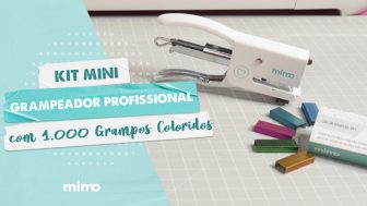 Kit Mini Grampeador Profissional com 1000 Grampos Coloridos - Mimo