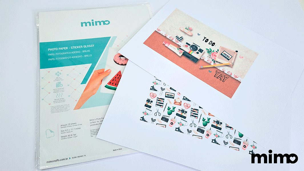 Capas impressas no papel fotográfico adesivo Mimo
