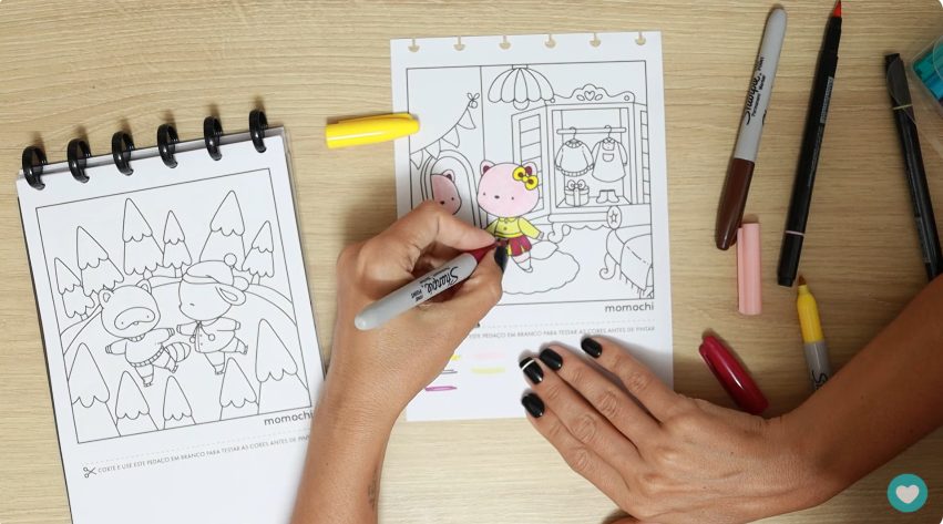 Caderno inteligente para colorir