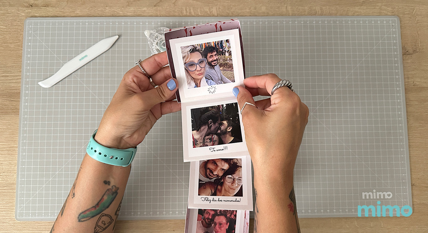 Fixando as fotos na caixa da memória