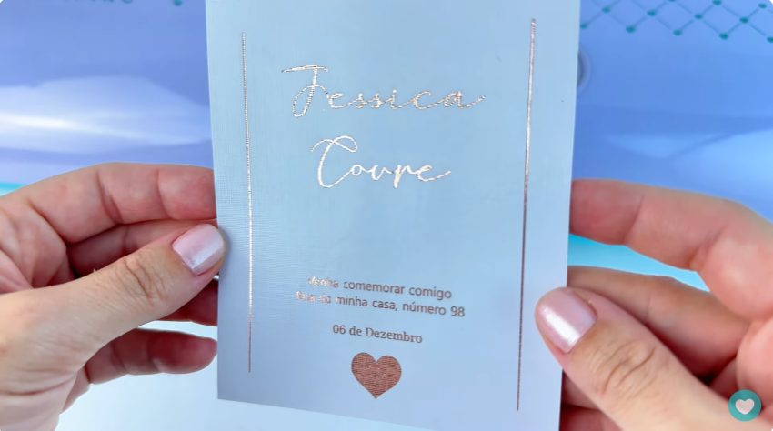 convite personalizado com efeito metalizado do foil mimo