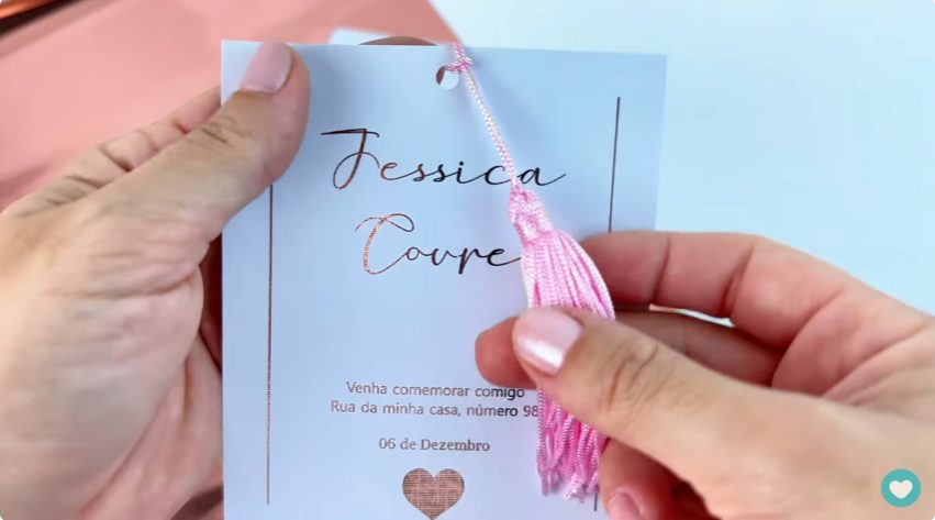 tassel em convite personalizado
