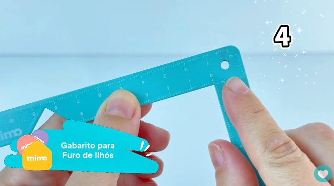 Local para furar ilhós na Régua 5 em 1