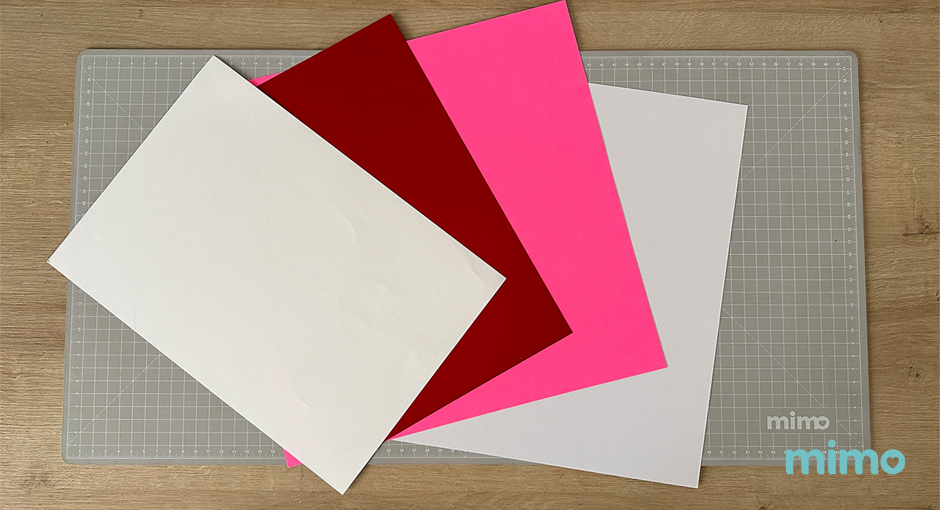 Papéis Color Pop Mimo para fazer a caixina de coração