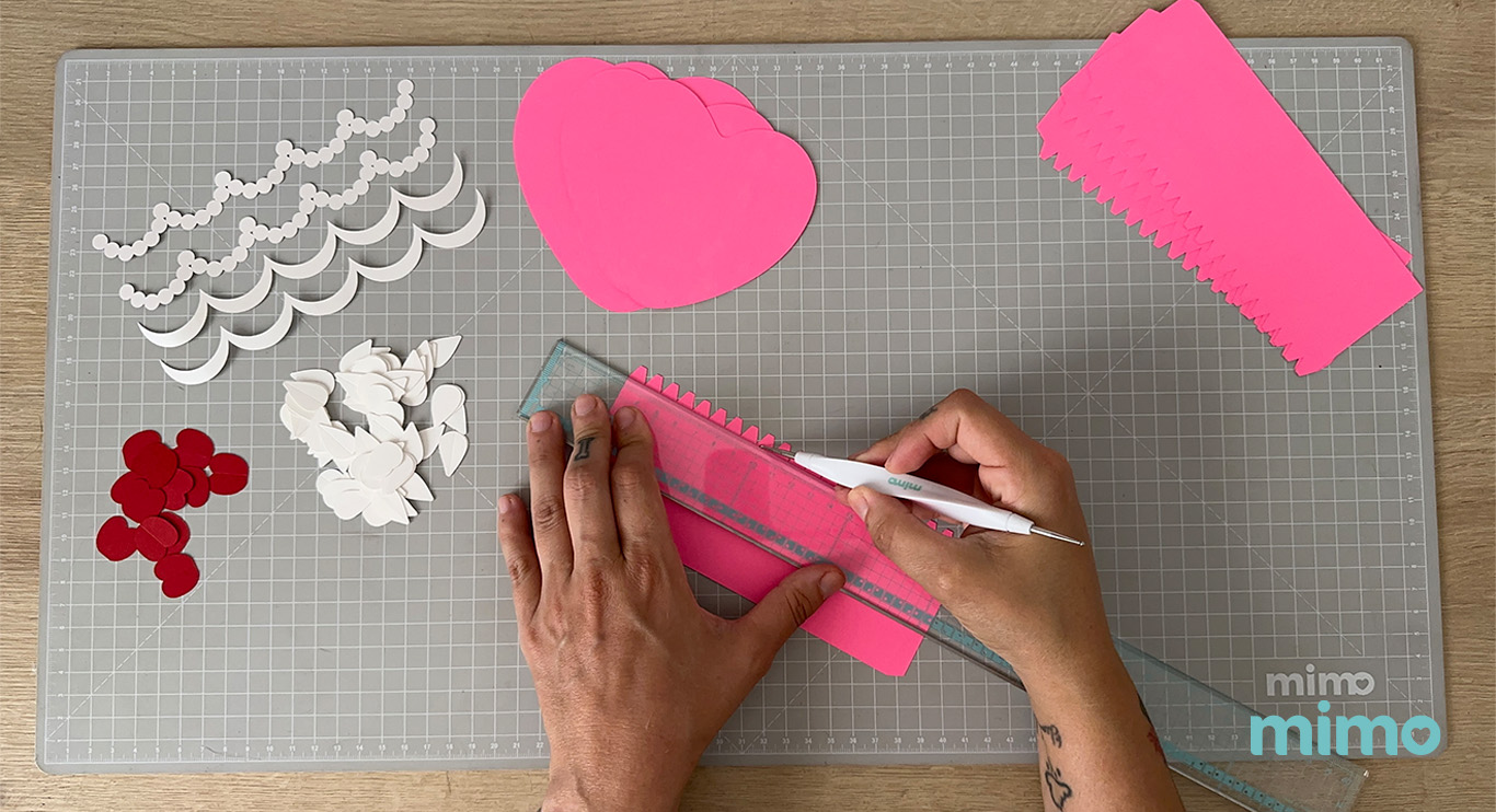 Fazendo a marcação no Papel color Pop Mimo