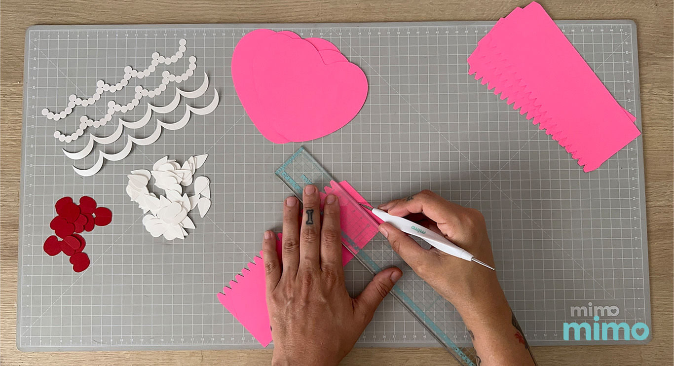 Fazendo a marcação no Papel color Pop Mimo