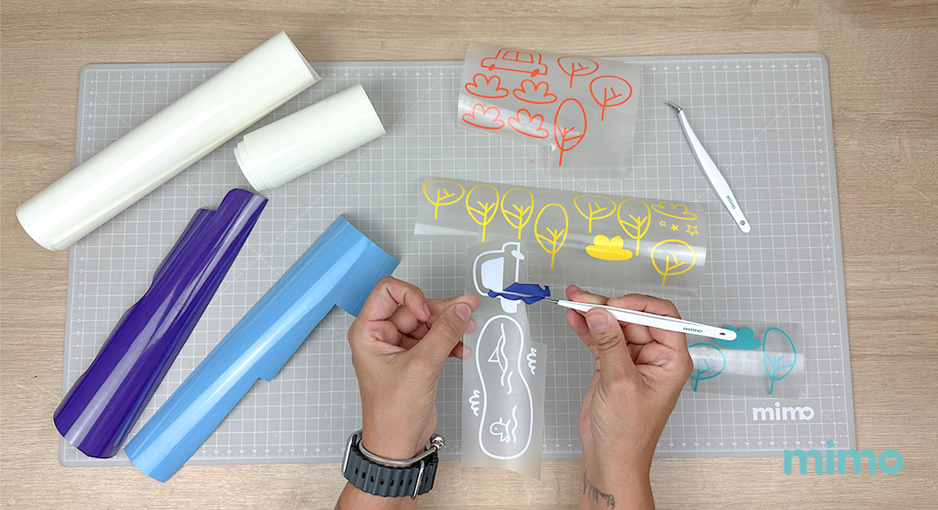 Depilando os tranfers com as pinças de precisão