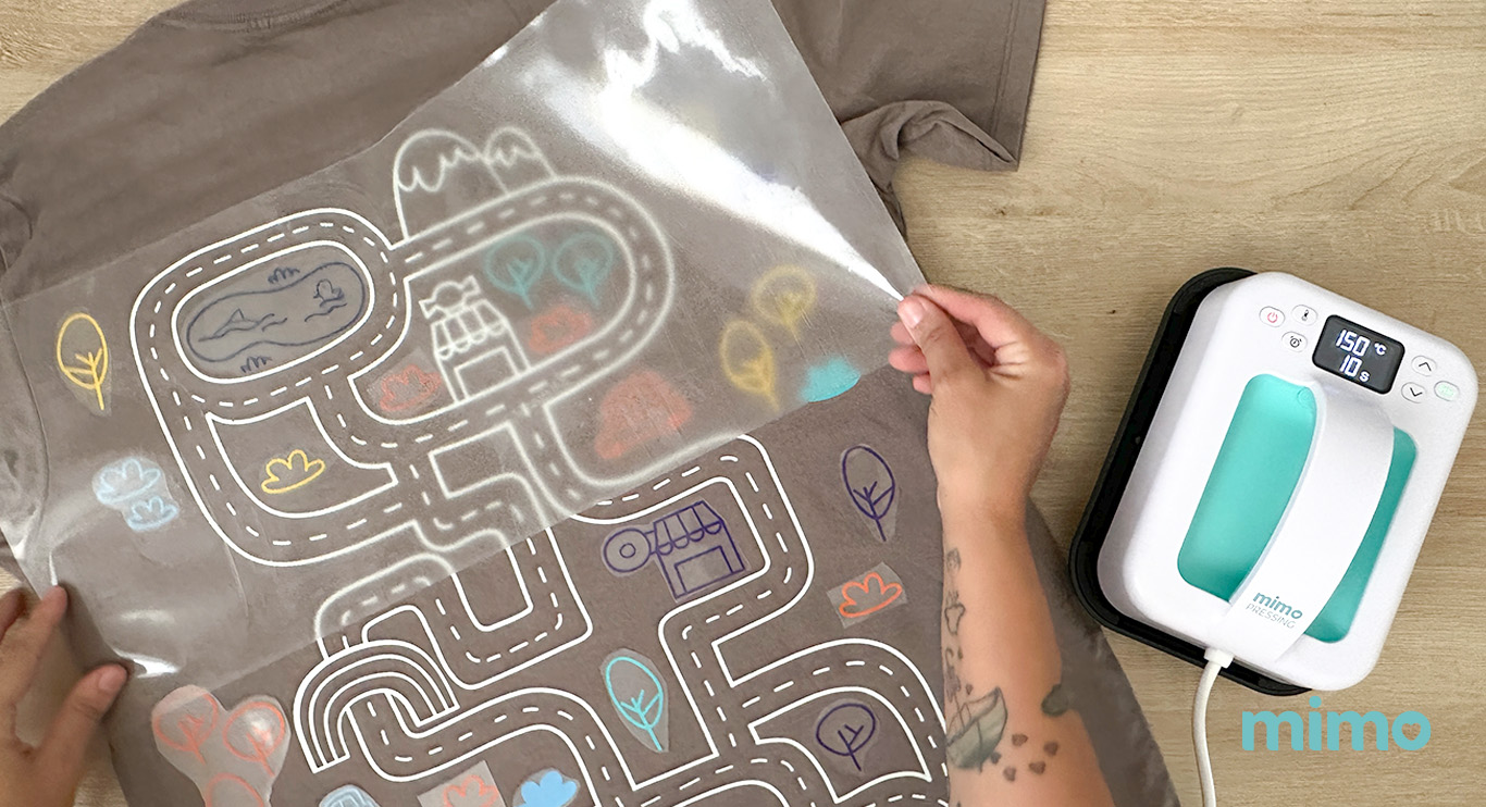 Usando o liner para aplicação do transfer