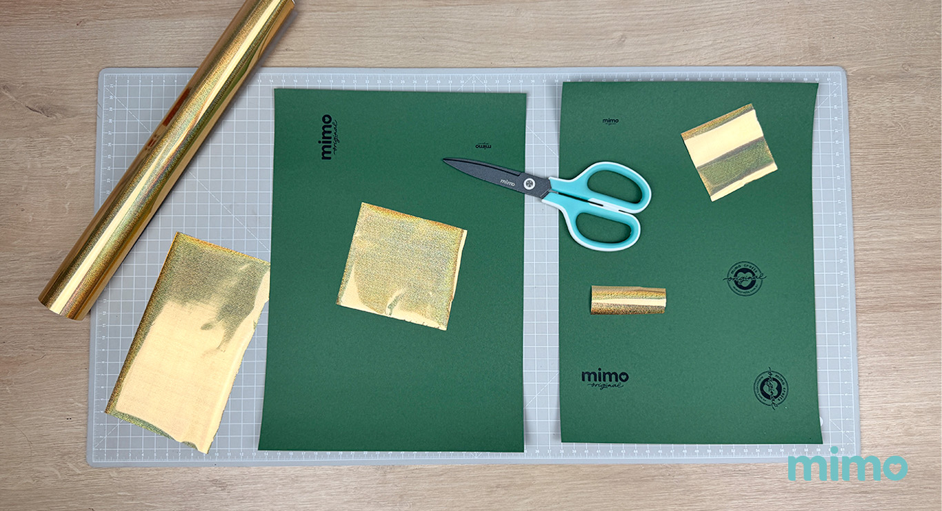 Cortando o foil para aplicação Cortando o foil para aplicação