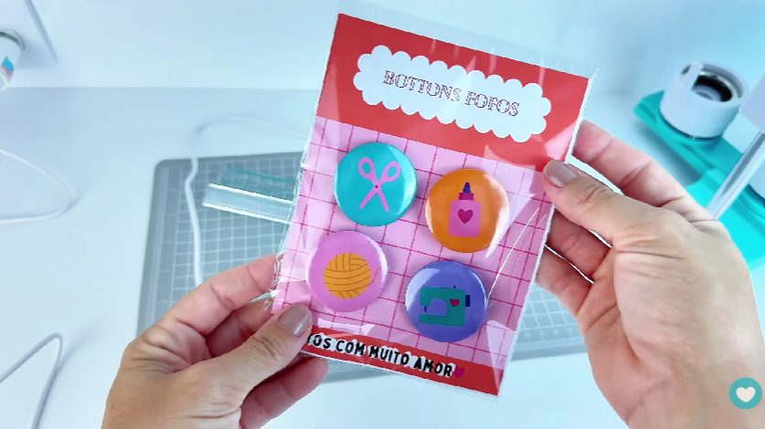 Resultado da embalagem dos bottons Resultado da embalagem dos bottons