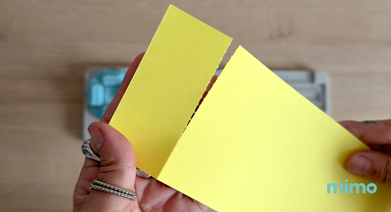 Corte pontilhado feito com o cortador 4 em 1 Corte pontilhado feito com o cortador 4 em 1