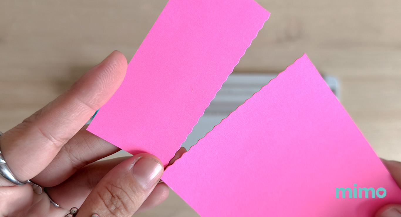 Corte ondulado feito com o cortador 4 em 1 Corte ondulado feito com o cortador 4 em 1