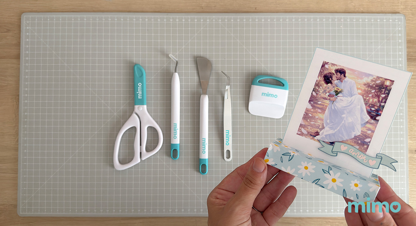 Portra-retrato de papel feito com kit de ferramentas para papelaria personalizada mimo Portra-retrato de papel feito com kit de ferramentas para papelaria personalizada mimo