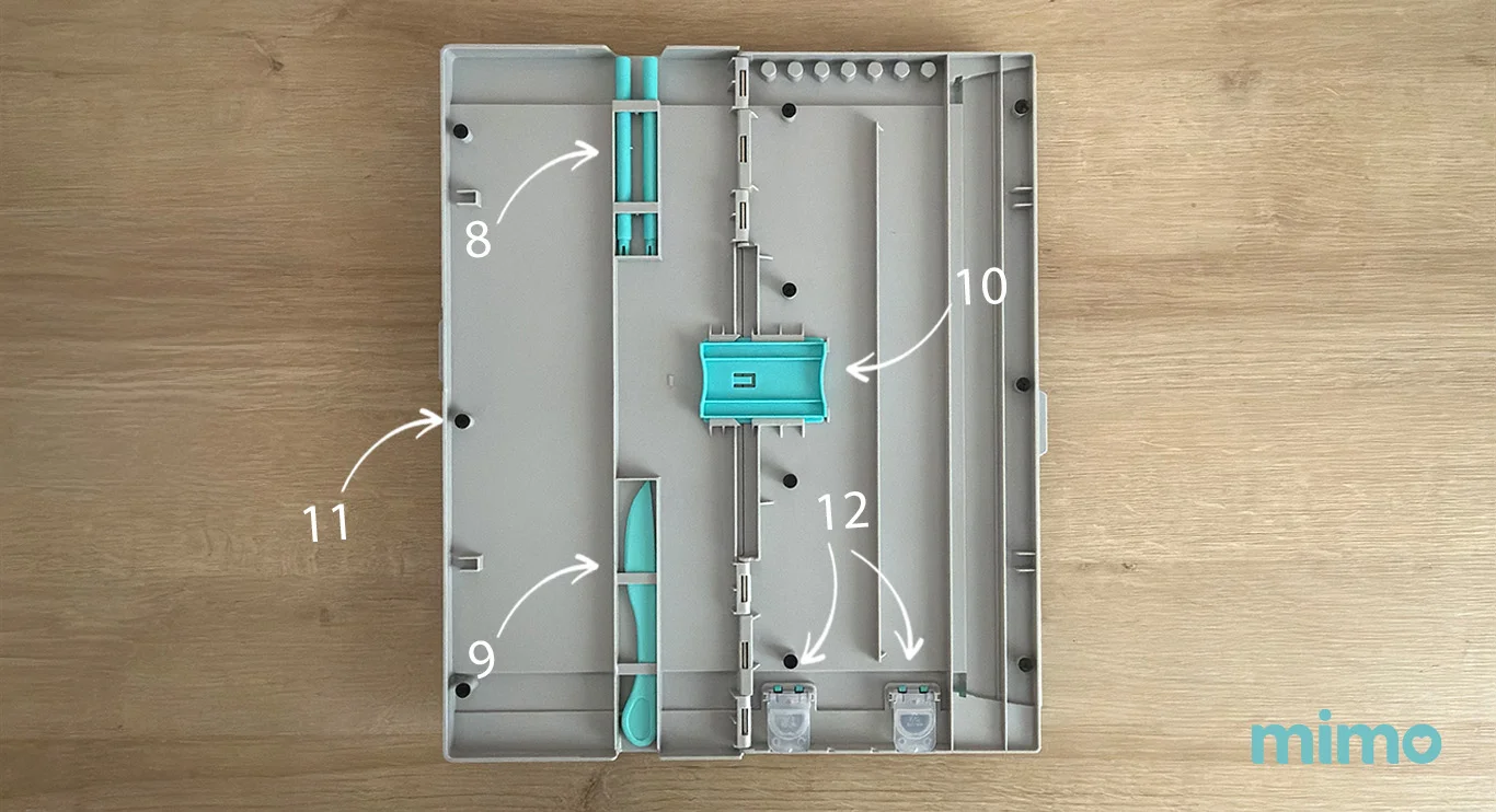Detalhes das ferramentas da Base de Vinco Mimo